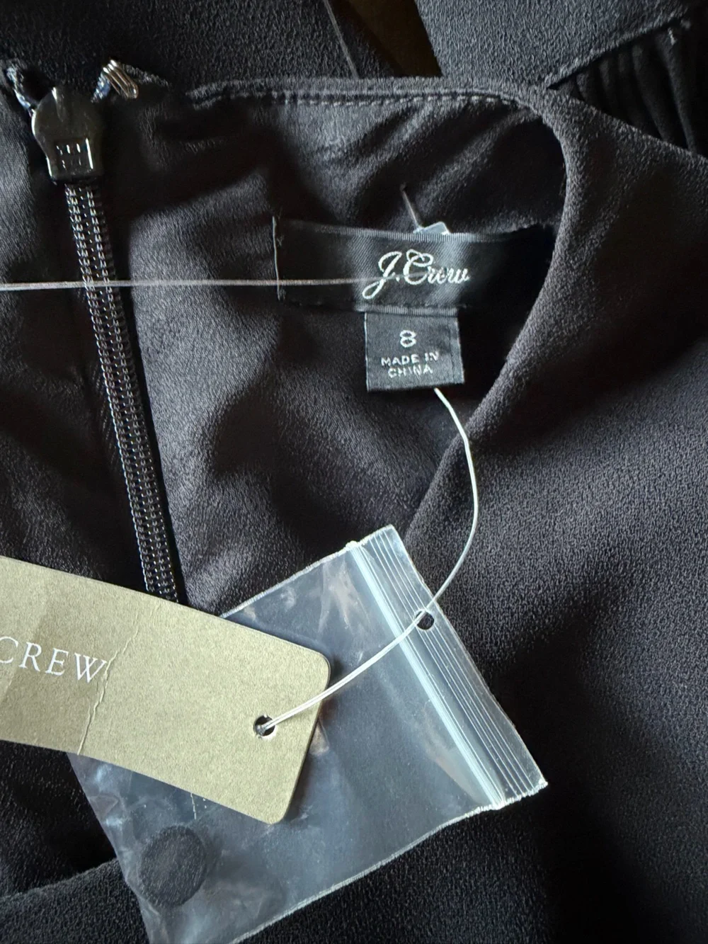 J. Crew Black Pleated-Sleeve Mini Shift Dress